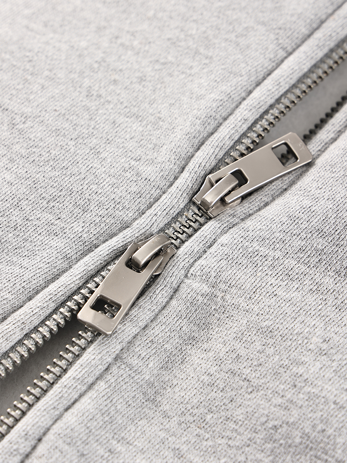 Zip Up Heavyweight Cotton Hoodie Cropped Winter Polyester Solid Male Black
