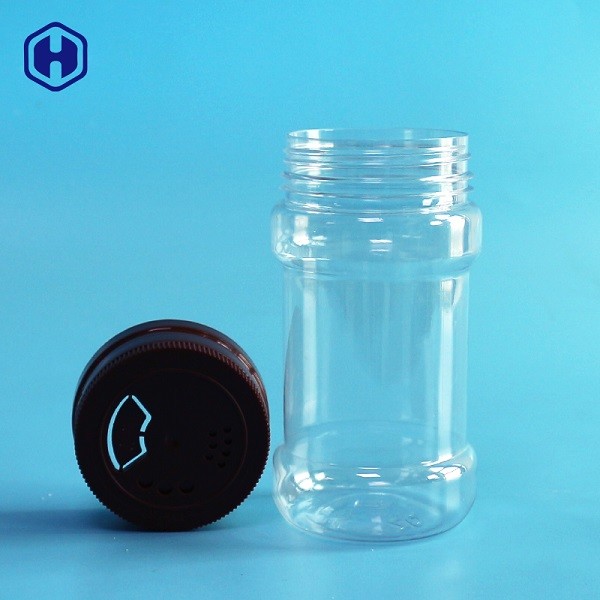 Transparent Plastic Spice Jar With Three Type Holes Rotary Top Lid