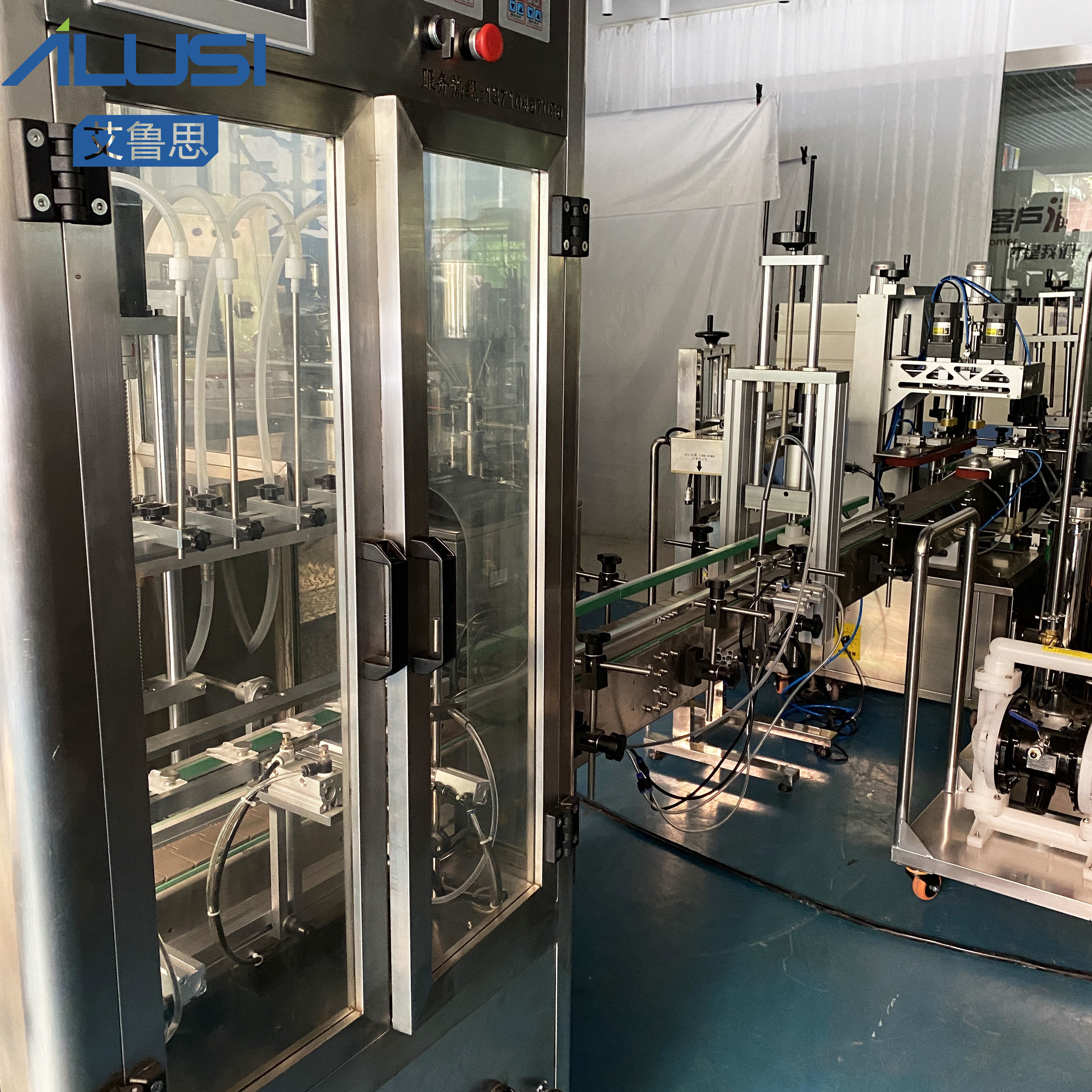 6 Head Bottle Liquid Filling Machine Water Juice Sauce Honey Filling And Capping Machine