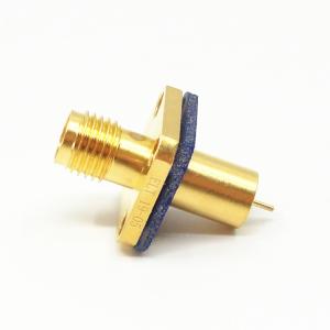 China Hermetic Glass Insulator Feedthrough Seal SMA Female Connector Four Hole Mount wholesale