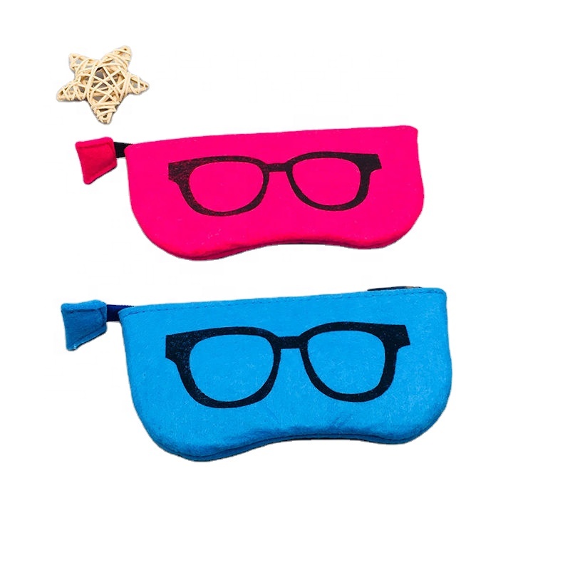 Portable Knitted Fabric Zip Around Glasses Case 162mm Length UV Proof
