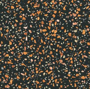 China False Stone Slabs Terrazzo Porcelain Tile Floor Decoration Black Color wholesale