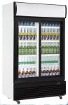 Double Glass Door Chiller , 1010L Commercial Bar Fridge With Glass Door