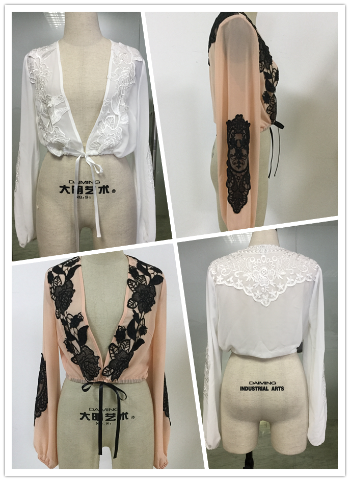 New fashion women tops puffed long sleeve ladies blouse designs