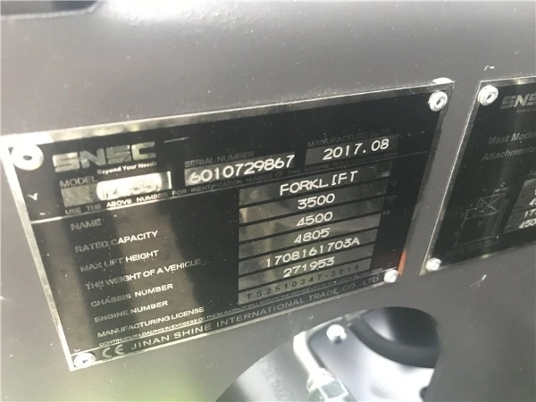 Equipment Montacargas 3.5tons 35 Propane Forklift