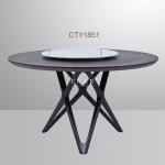 Italian Modern Round Dining Table With Marble Rotating Centre