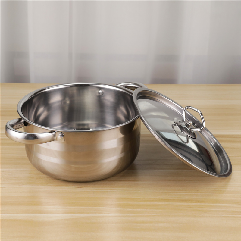 8pcs Quality Stainless Steel 410 Soup Pot 20cm 24cm Restaurants Cookware Cooking Set