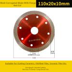 Steel Core Red 110mm Diamond Cutting Disc Hot Pressed