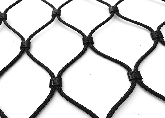 7x19 Black Oxide Wire Rope Mesh Stainless Steel Cable Net 80x80mm