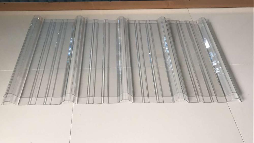 UV Protection 50um 0.8mm Polycarbonate Transparent Corrugated Wave Roofing Sheet
