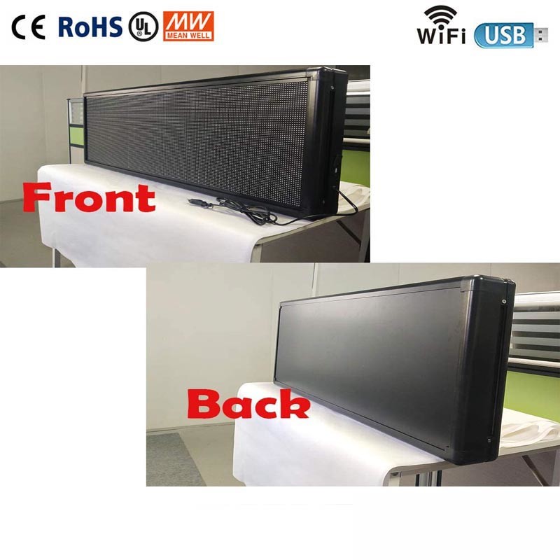 P10 Outdoor Led Message Signs , 52x14inch Scrolling Led Car Sign