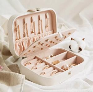 China E457 Travel Jewelry Box Biodegradable Jewellery Gift Boxes PU Leather Portable wholesale