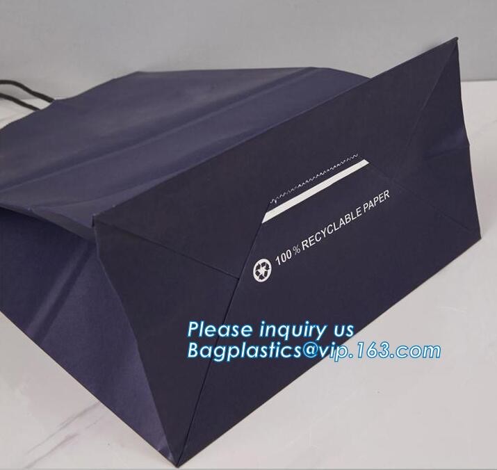 Luxury Metal Button Top Quality Gift Brown Paper Bags with Strong Handle,reusable ecofriendly customizable promotional l