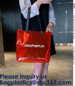 Clear Shopping Bag PVC Handbag Fashion Big Bags Jelly Package Large Transparent Tote Bag Shoulder Bag Leisure Beach Bag