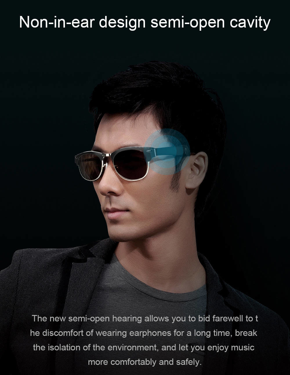 Audio Eyeswear Smart Bluetooth Glasses Anti-Glare UV400 Support ISO Android