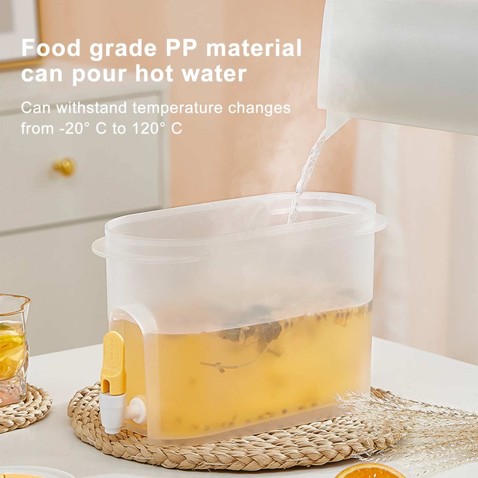 3.9L Cold Kettle with Faucet Large Capacity Double Filtration Space Save Drink Dispenser Water Jug Cold Water Pitcher