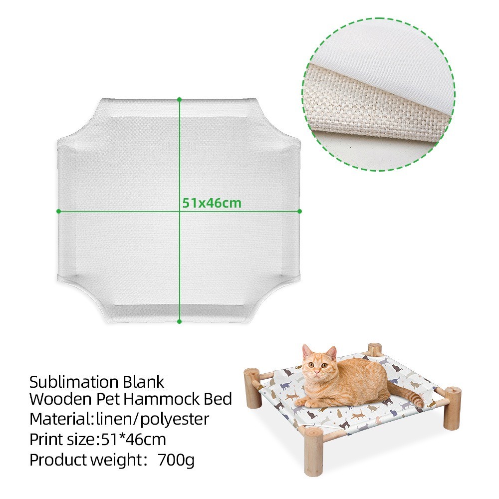 Custom Sublimation Blank Wooden Pet Hammock Bed For Sublimation Photo Printing