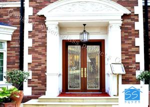 China Hollow Beveled Tempered Glass , Building Float Beveled Glass Door Panels wholesale