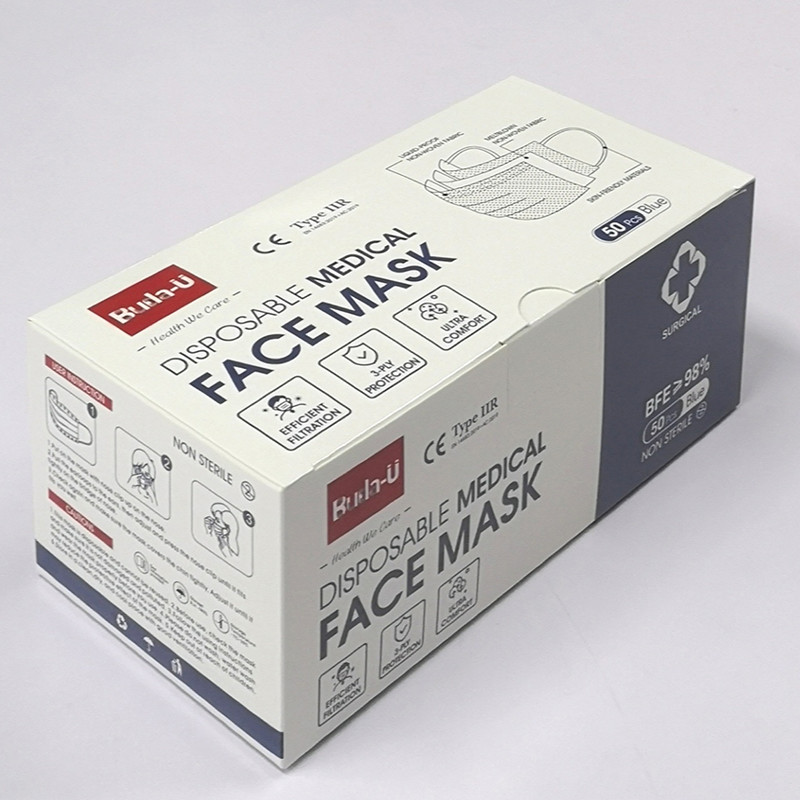 Buda-U Hospital 3 Layer Face Mask, Disposable Surgical Face Mask, Protective Face Mask , Operational Use-Light Blue