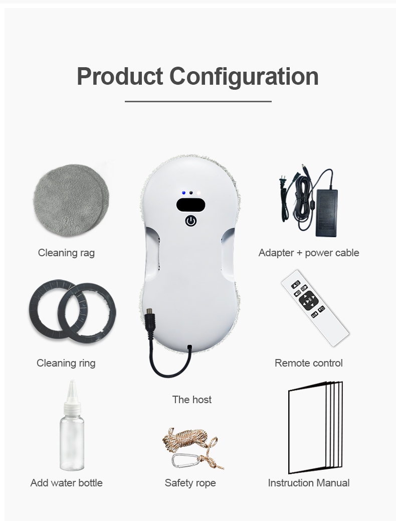 Electric Power US Window Cleaning Rise Vacuum Mops with 500mAn Battery Lithium Battery