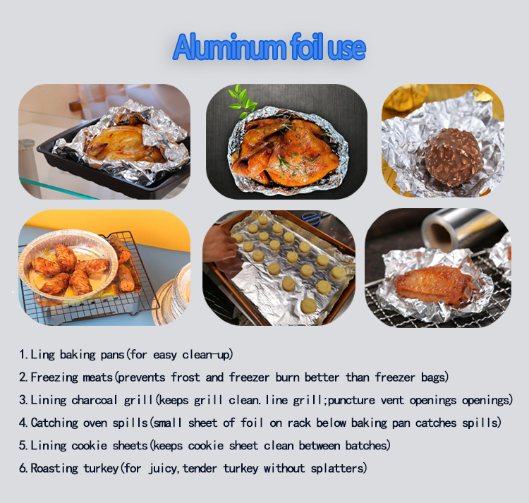 Customized Width Silver Aluminum Foil Roll for Kitchen Cooking and Chocolate Wrapping