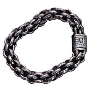 China Sterling Silver Chunky Rolo Chain Link Men Bracelet (058602) wholesale