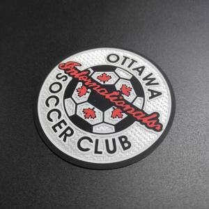 China Custom Heat Press Appliques 3D Silicone Embroidered Logo Patches wholesale
