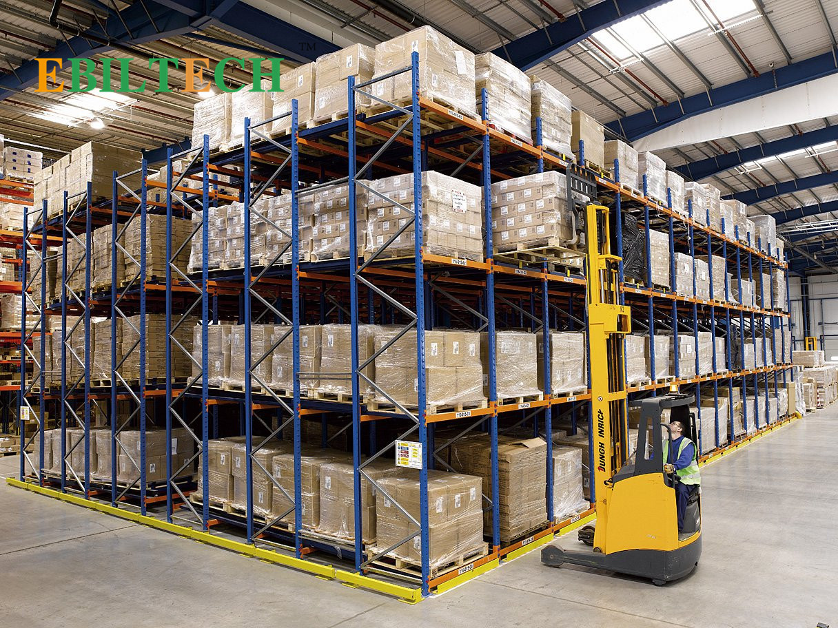Industrial Push Back Pallet Rack System Powder Coating Or Galvanized ISO9001