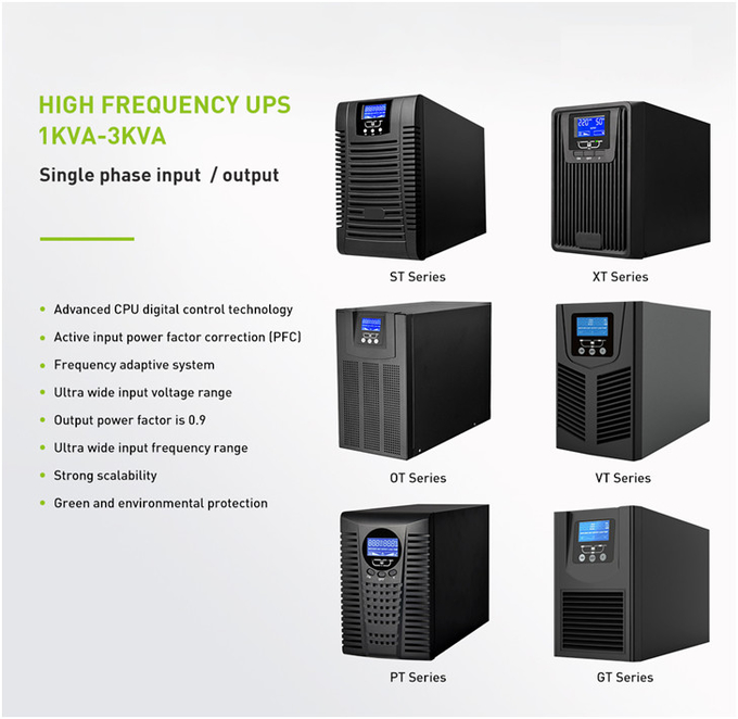 Double Conversion 10kva 9kw Short Circuit Overcurrent Protector Online Rack Mount Ups With LCD Display Panel