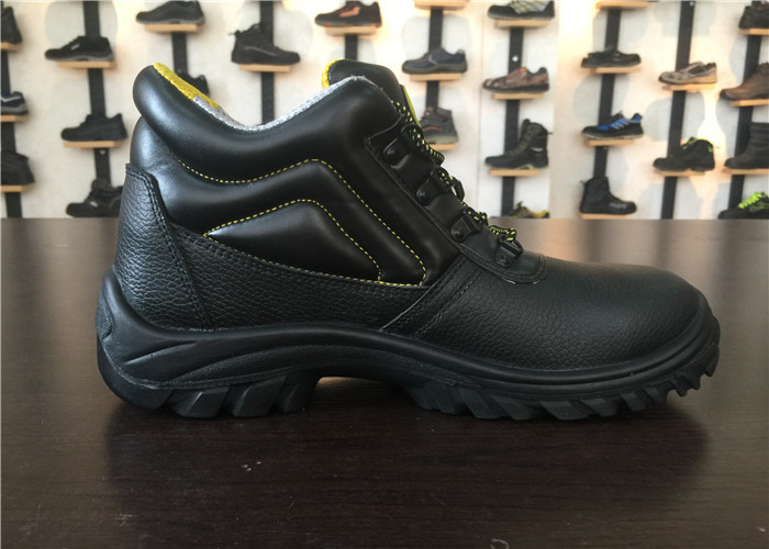 Black Comfortable Steel Toe Safety Shoes , Steel Toe Cap Boots Water Resistance
