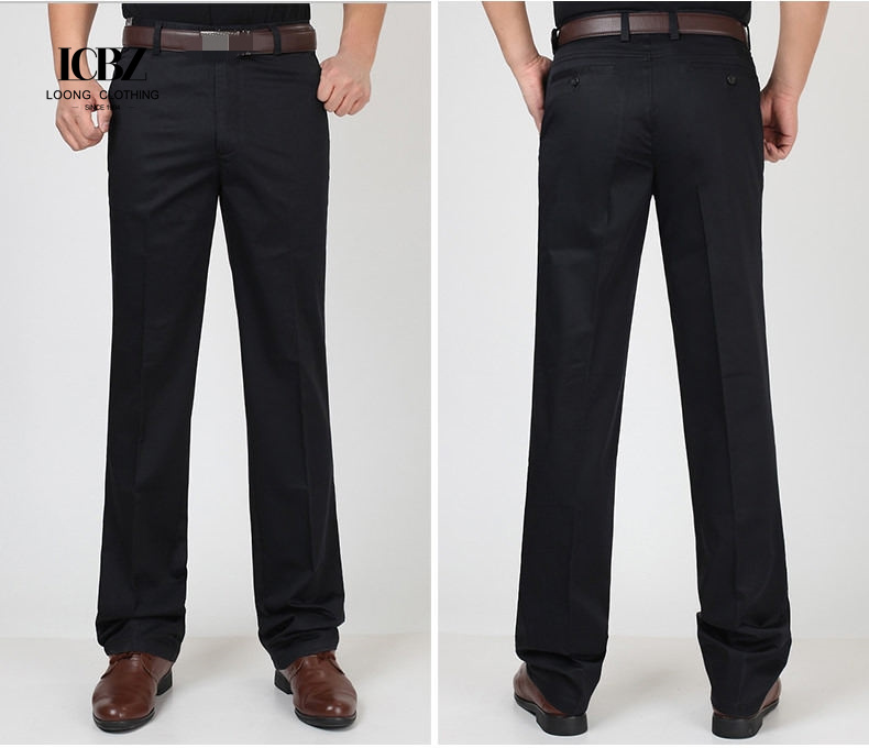 Men's Regular Fit Low Smart Side Pocket Dress Pant Suits with Straight Leg in Khaki
