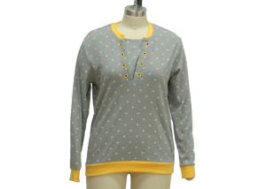 China Cute Elbow Star Patch Casual Ladies Wear Cotton Winter Pajamas Big Eyelet At Front wholesale