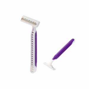 China Purple Twin Blade Razor , Stainless Steel Blades Small Disposable Razors wholesale