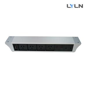 China Sandblasted Aluminum Conference Table Socket Mounted Under The Table Edge wholesale