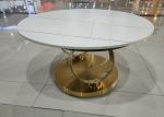 80cm 55cm Rotating Stainless Steel Marble Coffee Table