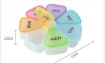 7 Day Weekly Pill Medicine Dispenser Box Flower Shape 7 Cases Vitamin Fish Oil