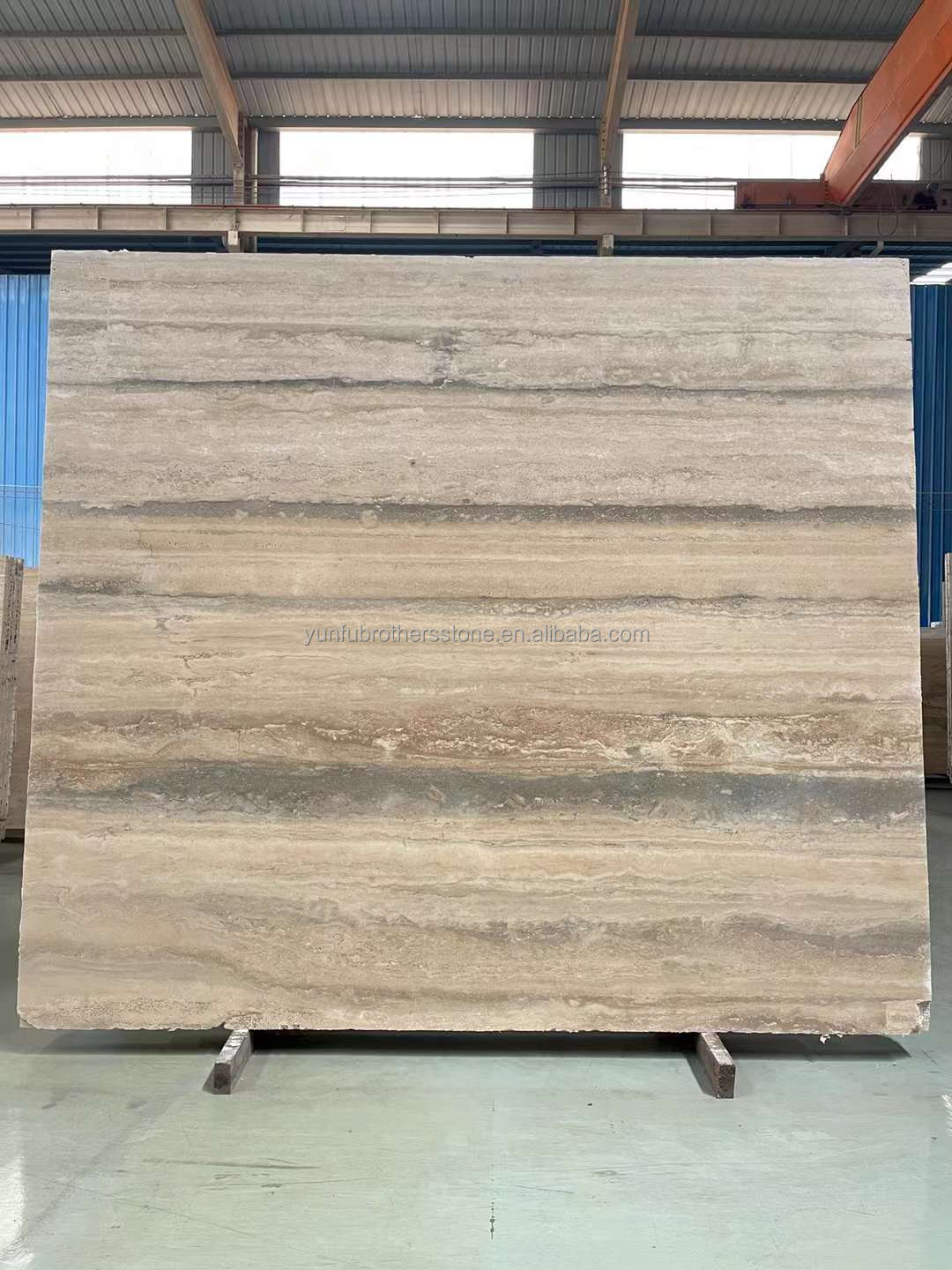12x24 Inch Size Grey Veins Beige Travertine Floor Slab at Good in Modern Design Style