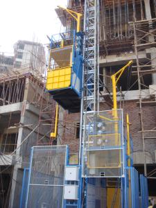 China Blue Twin Cage Construction Material Hoists for Building SC200 wholesale
