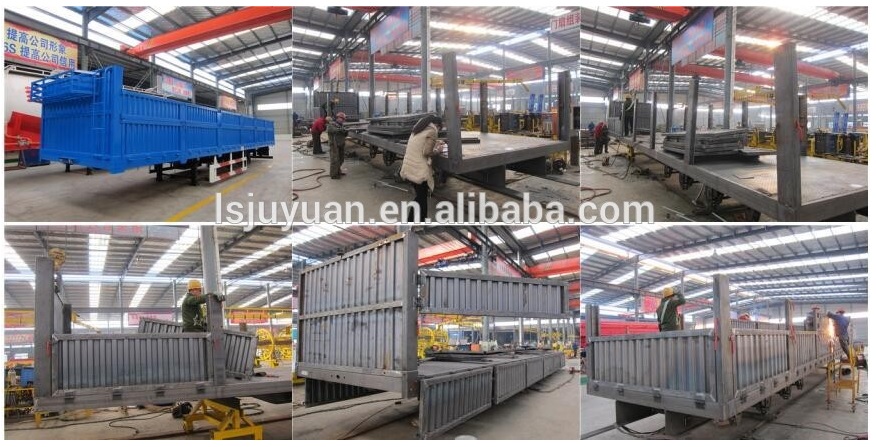 Stake Semi Trailer 3 Axles Sidewall Semi Truck Trailers for Cargo Transport Logistics