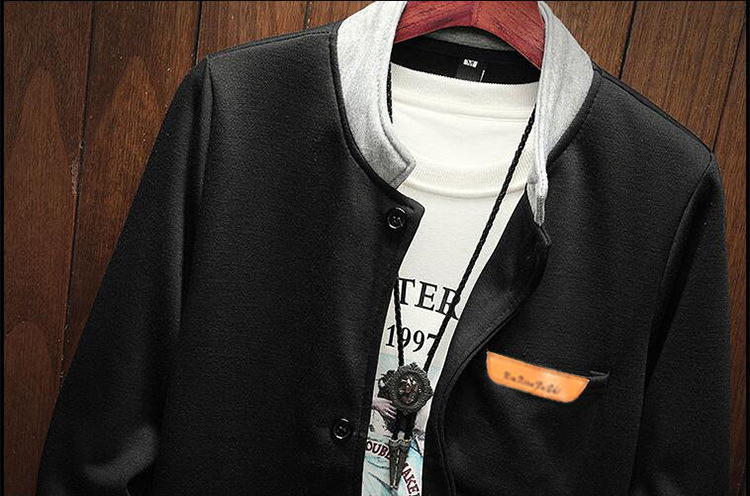 Utility Palto Abrigos De Hombre Men's Slim Edition Single Buckle Solid Color Long Sleeve Collar Jacket