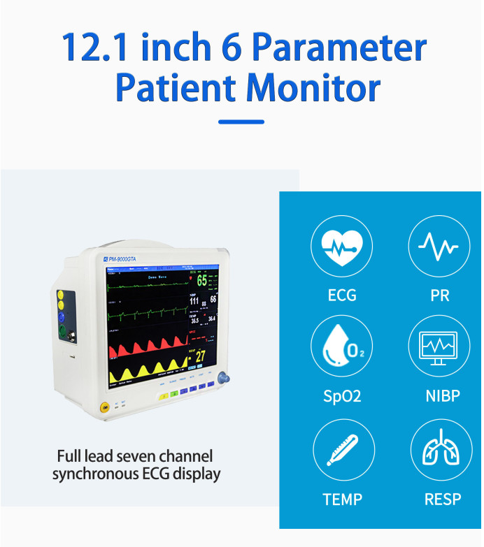 PM-9000GTA Patient Monitor For Emergency Clinics 6 Parameters With Optional Multi Pattern