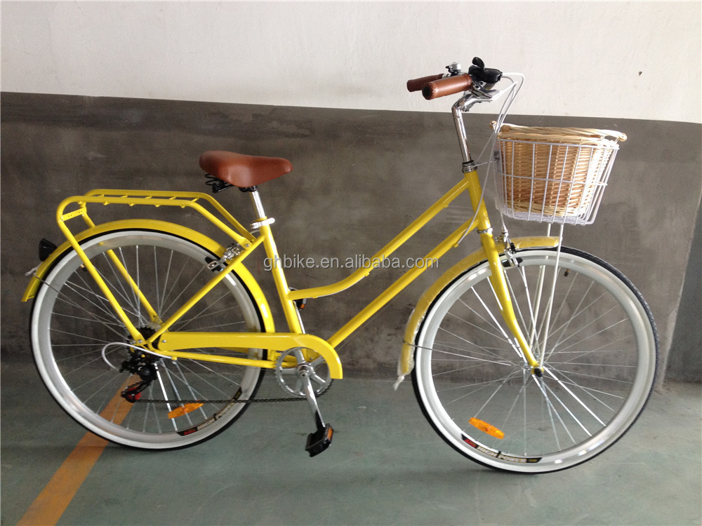 Single Speed Bicycle Classic City Cruiser Bike Women Step Through Lady Bikes 1.8m Long