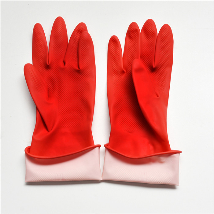Anti Oil Waterproof Reusable 300mm Household Latex Gloves