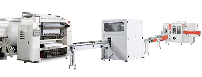 Edge Embossing LCD Display Counting Kleenex Machine 4800Sheets/Min