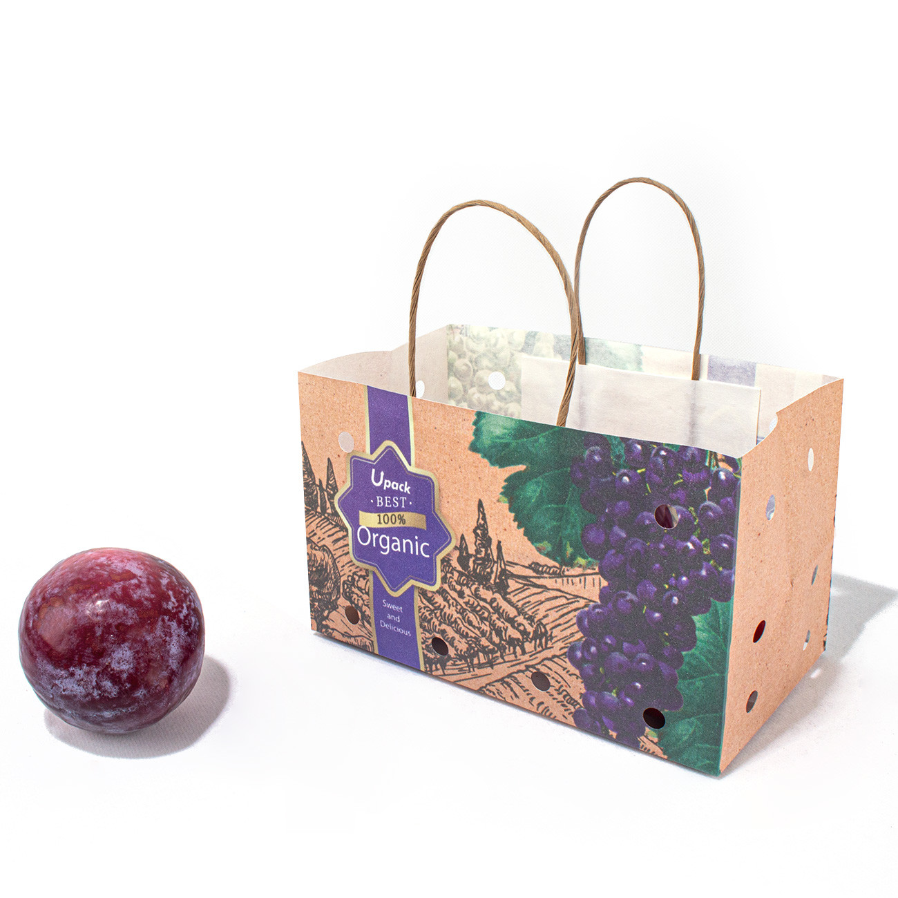Customized Weight Paper Fruit Bags In CMYK Or Pantone Color Printing
