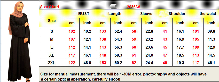 Women Clothes Middle East Abaya Muslim Solid Color Plus Size Muslim Long Dress
