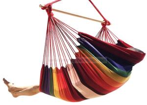 China Large Single Person Garden Swing Brazilian Style Hammock Chair With Stand Poly Cotton Weave wholesale