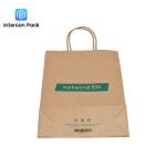 Logo Printed Promotional Shopping Bag Flexo Printing Kraft Paper Handbags