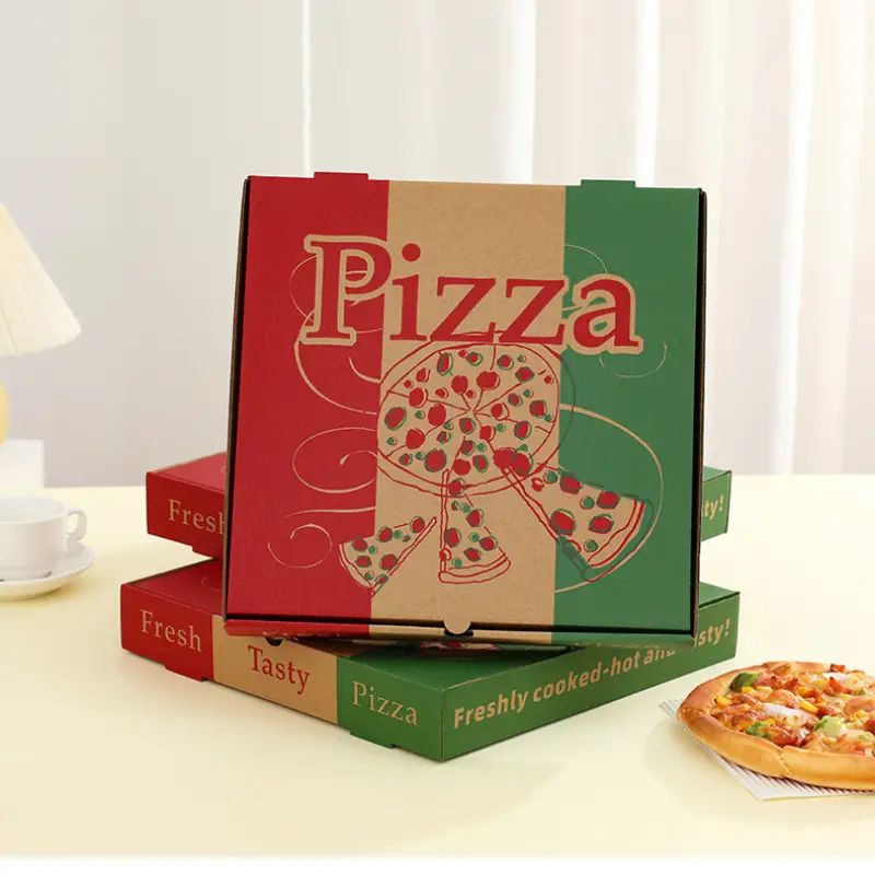 Custom Printed Pizza Boxes Paperboard Rectangular Pizza Shipping Boxes Custom Size