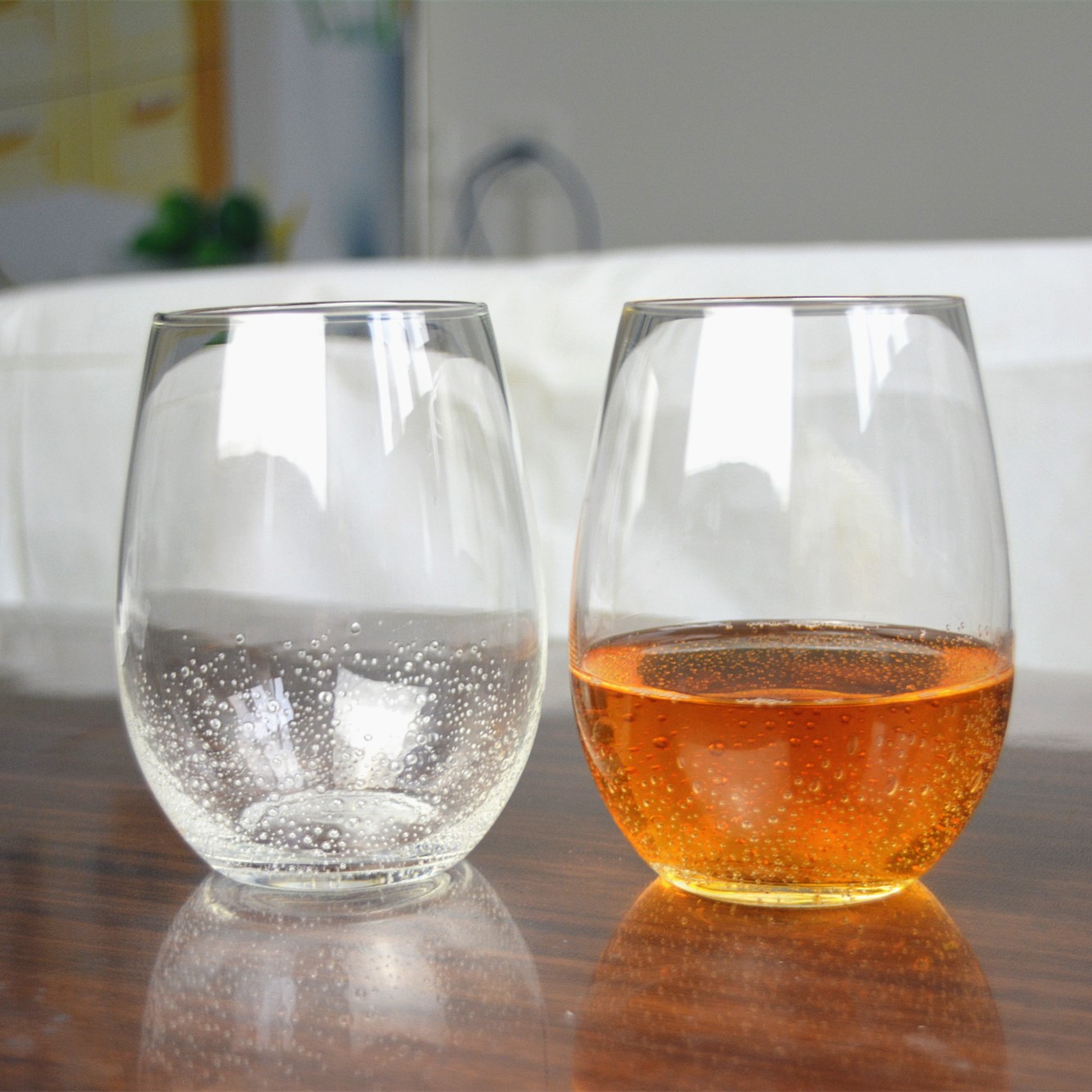 500ml Transparent Stemless Whiskey Tumbler Glasses , Wine Glass Tumbler